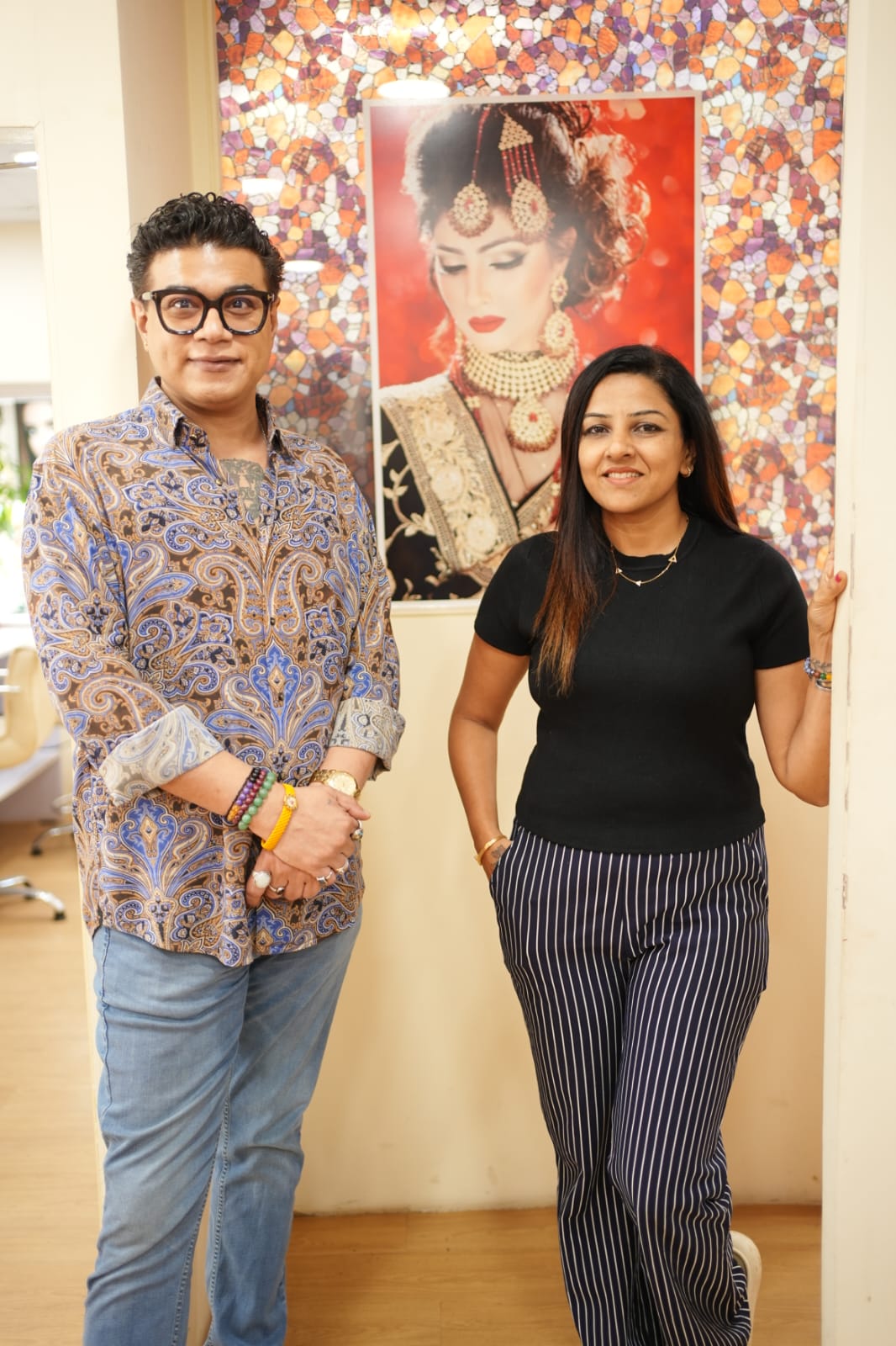 Anju Vinit Solanki, founder of anvéstudioacademy, with Cherag Sir
